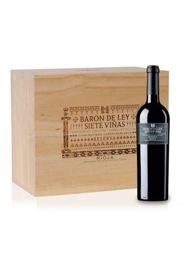 Caja de Madera Barón de Ley 7 Viñas ( 6 botellas )