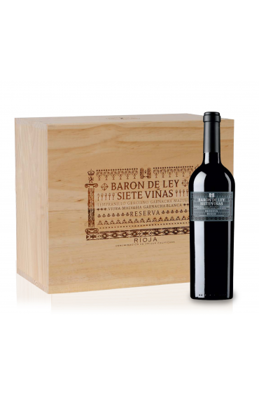 Caja de Madera Barón de Ley 7 Viñas ( 6 botellas )